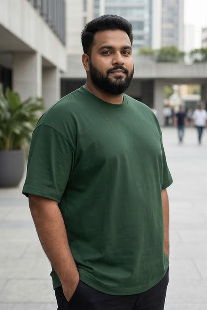 Forest Deep Bottle Green Plus Size T-Shirt