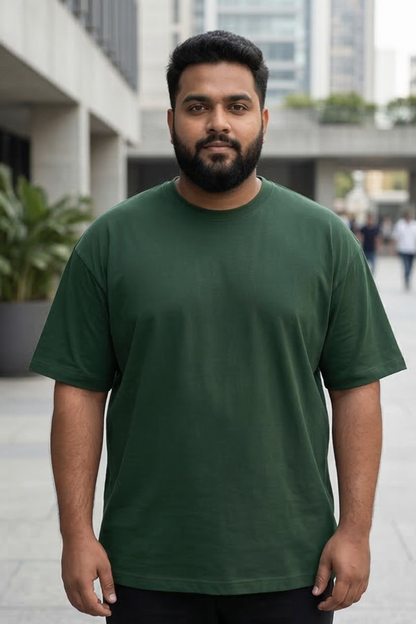 Forest Deep Bottle Green Plus Size T-Shirt