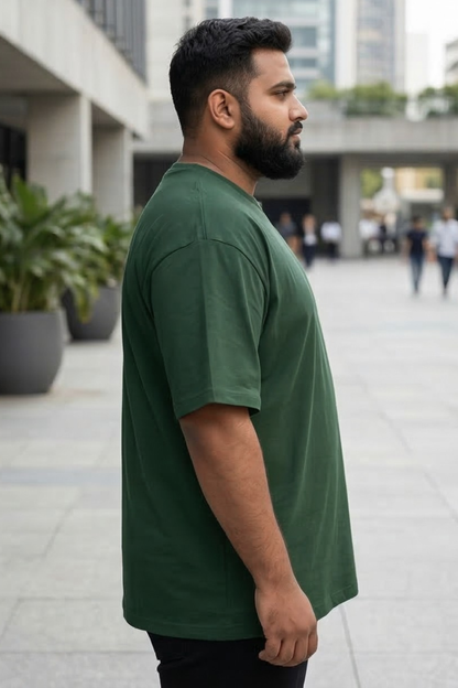 Forest Deep Bottle Green Plus Size T-Shirt