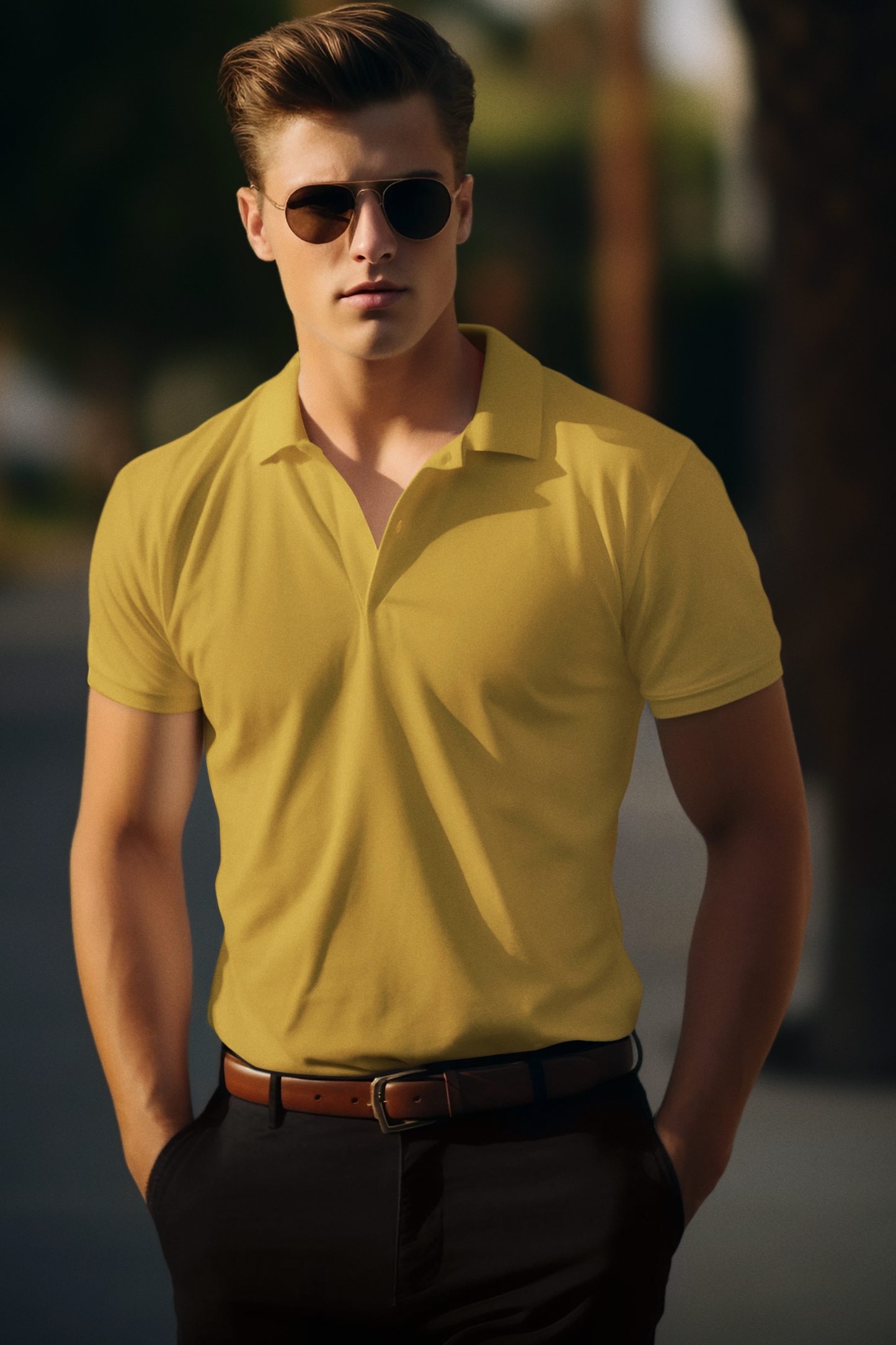 Golden Dune Mustard Yellow Polo - The Khoj Store