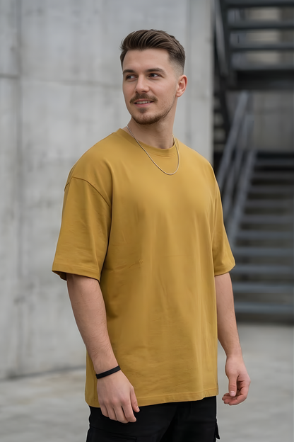 Golden Horizon Mustard Yellow Oversized T-Shirt