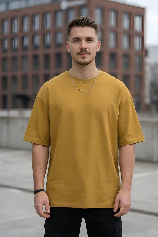Golden Horizon Mustard Yellow Oversized T-Shirt