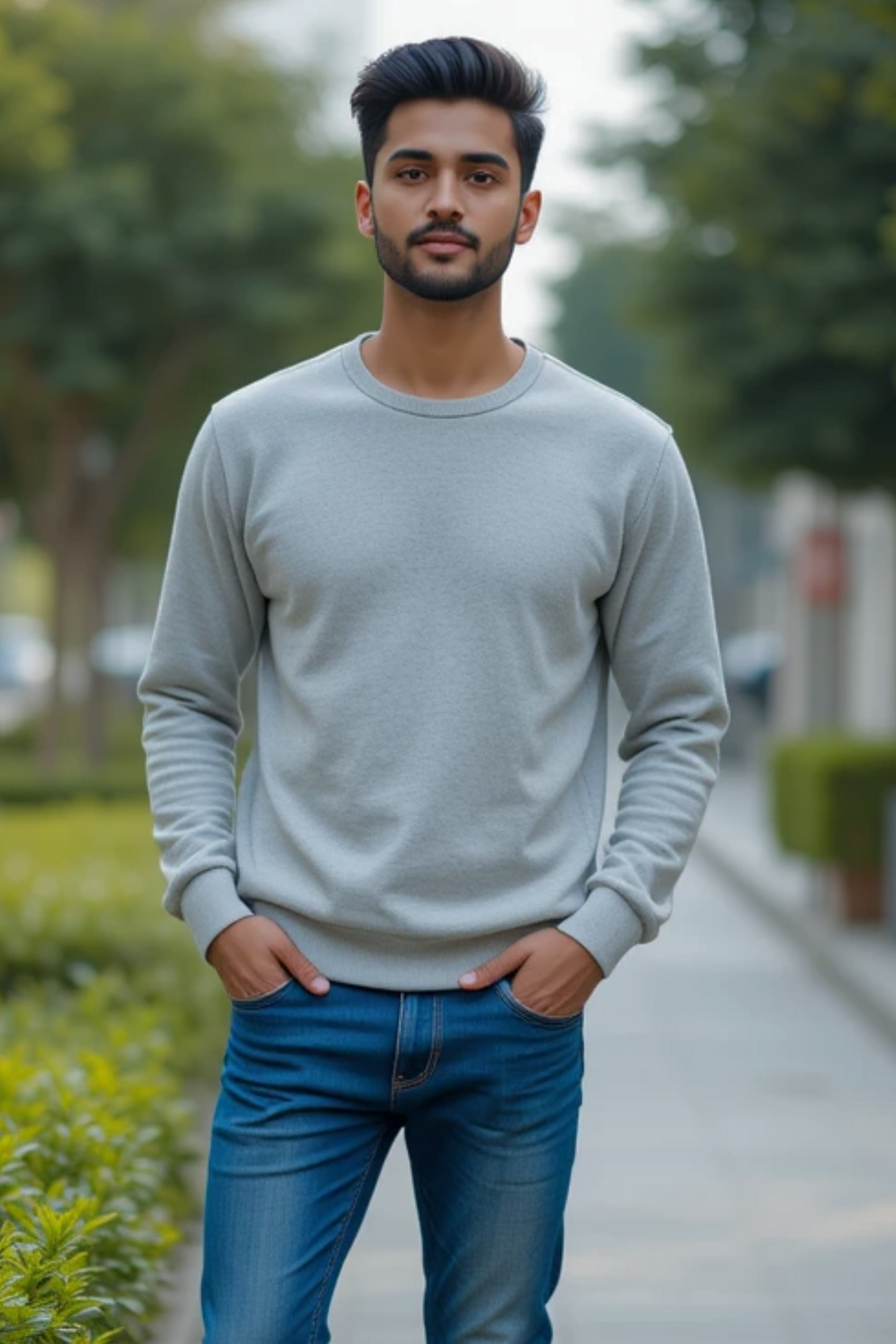 Heather Grey Melange Sweatshirt