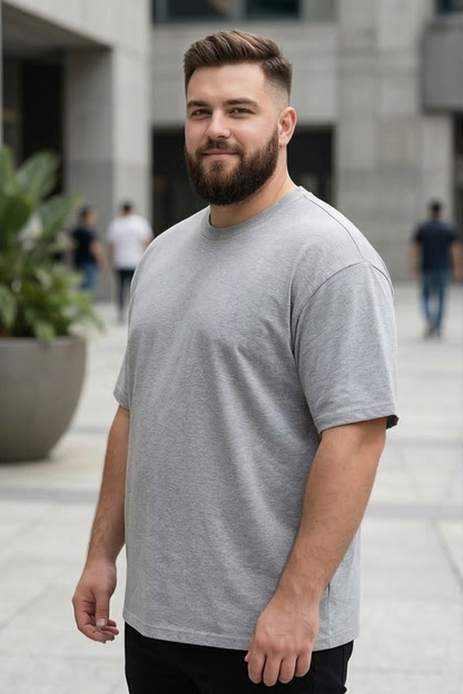 Heather Grey Melange Plus Size T-Shirt