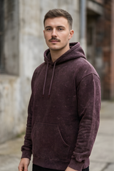 Maroon Acid Wash Hoodie