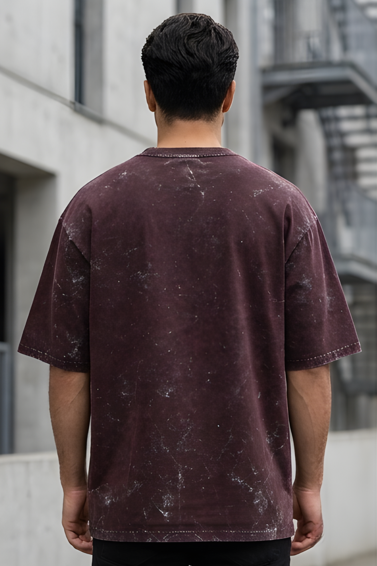 Maroon Acid Wash Tee