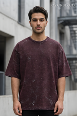 Maroon Acid Wash Tee