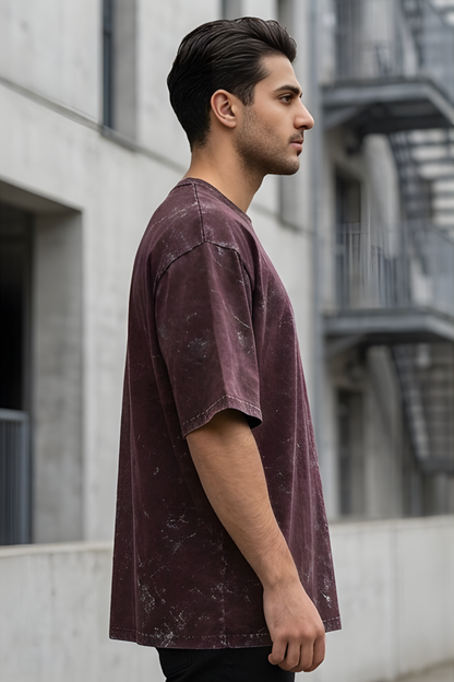 Maroon Acid Wash Tee