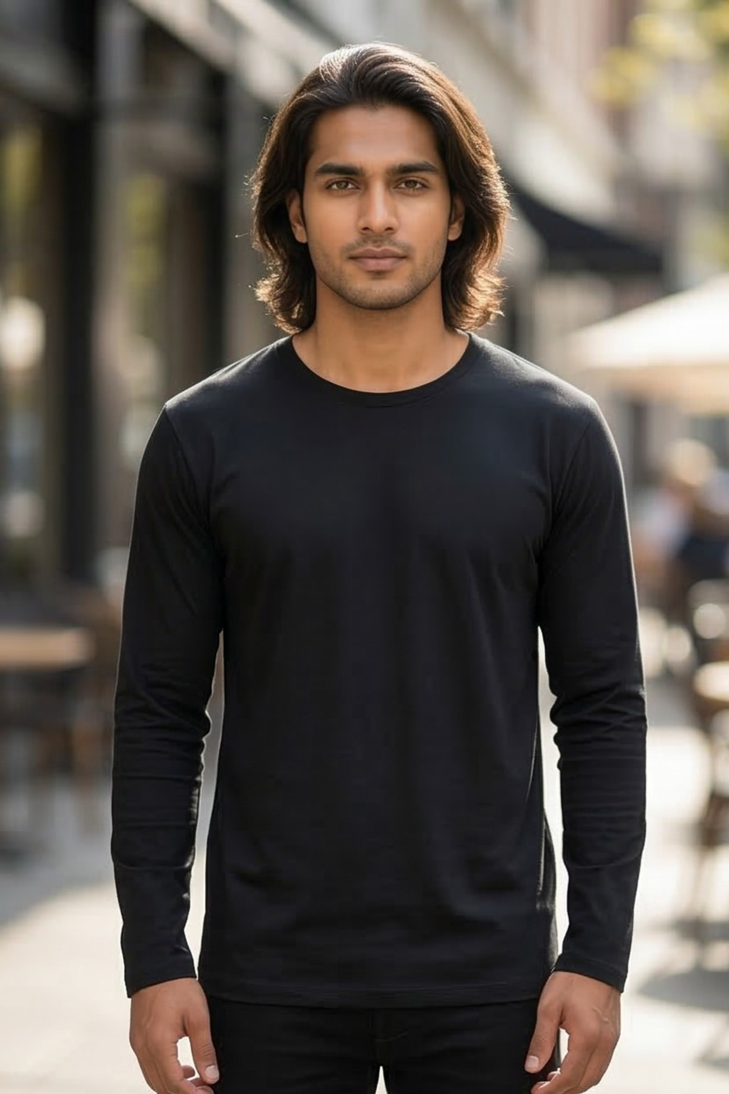 Men's Black Full Sleeve T-Shirt