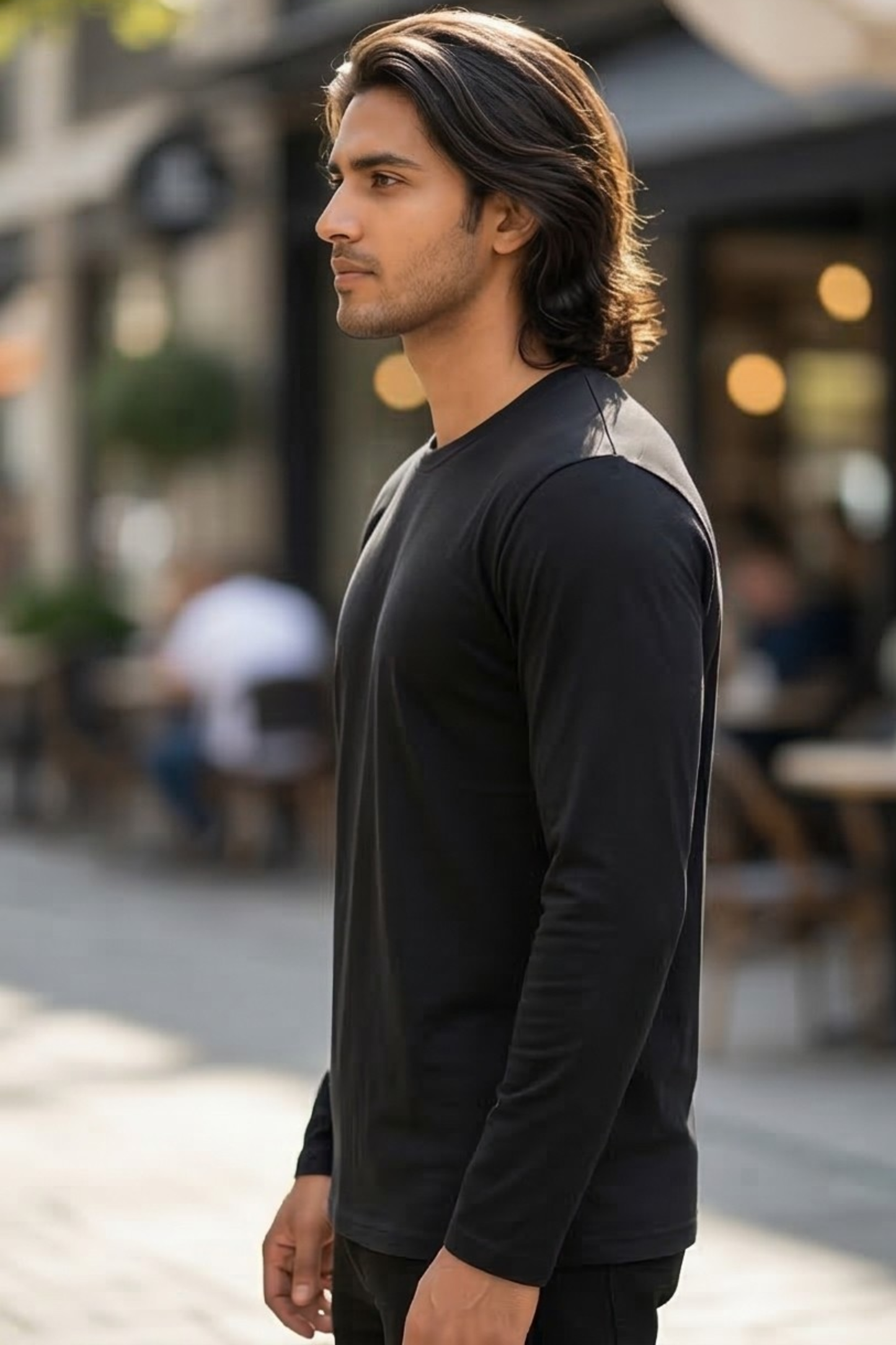 Men's Black Full Sleeve T-Shirt
