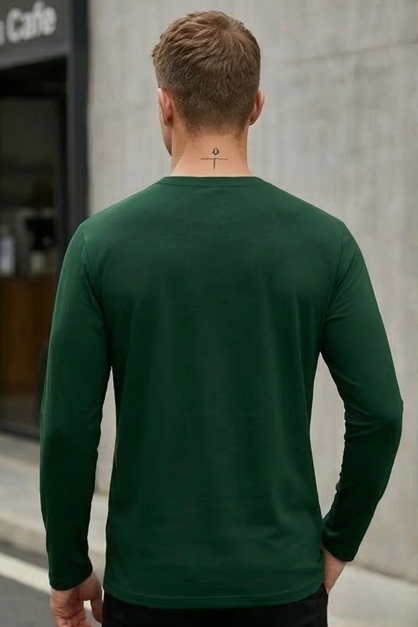 Men's Bottle Green Full Sleeve T-Shirt