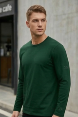 Men's Bottle Green Full Sleeve T-Shirt