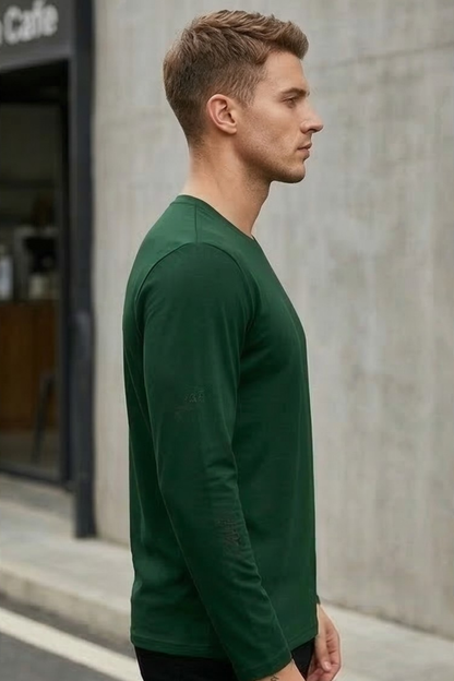 Men's Bottle Green Full Sleeve T-Shirt