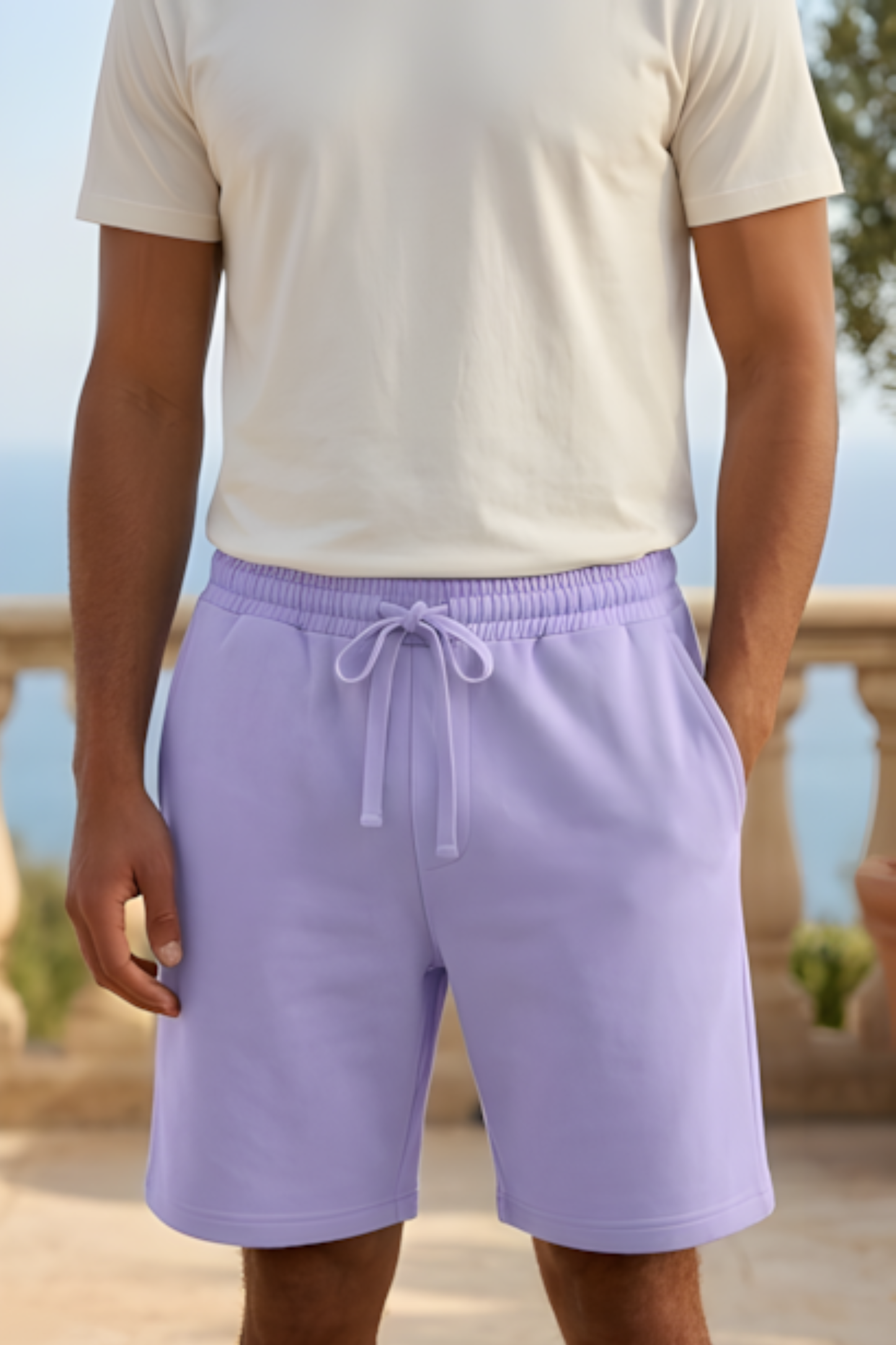 Men's Lavender Terry Shorts