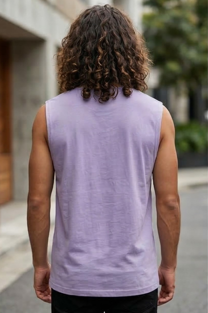 Men's Lavender Sleeveless T-Shirt