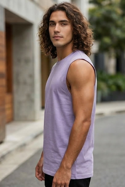 Men's Lavender Sleeveless T-Shirt