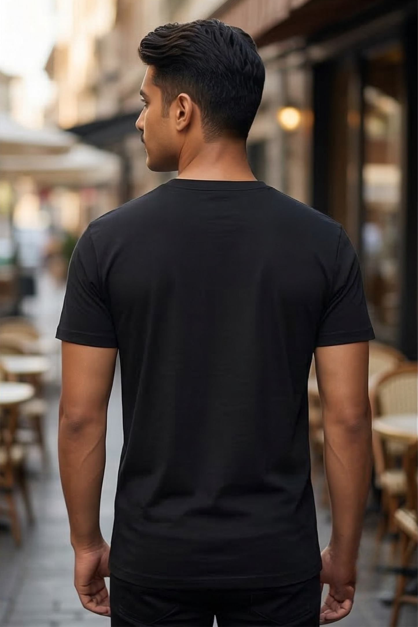 Men's Black V-Neck T-Shirt