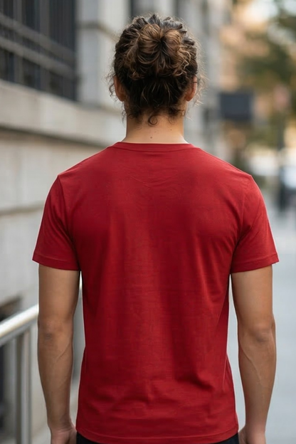 Men's Red V-Neck T-Shirt