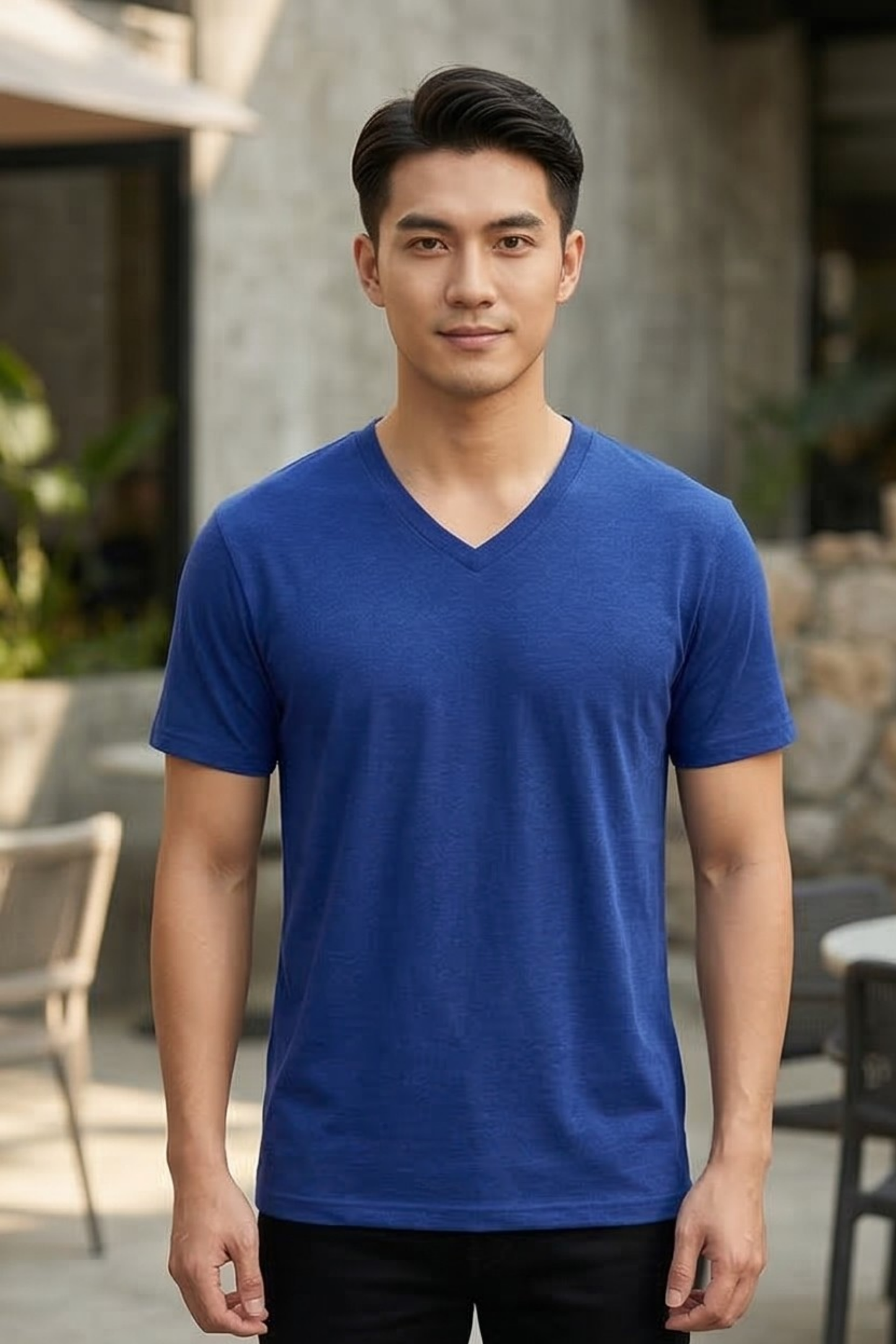 Men's Royal Blue V-Neck T-Shirt