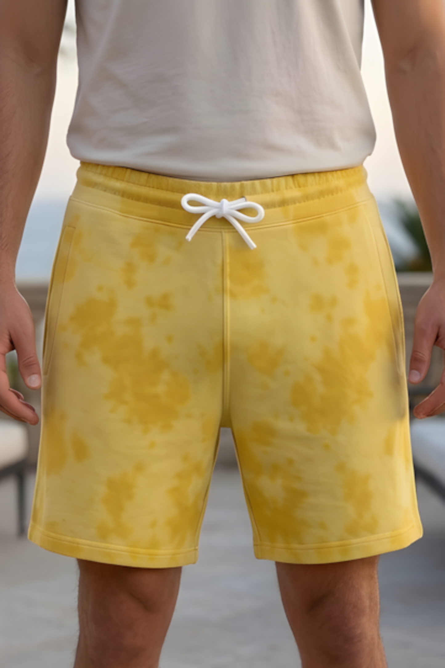 Men's Yellow Tie Dye Shorts
