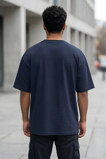 Midnight Tide Navy Blue Oversized T-Shirt