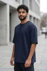 Midnight Tide Navy Blue Oversized T-Shirt