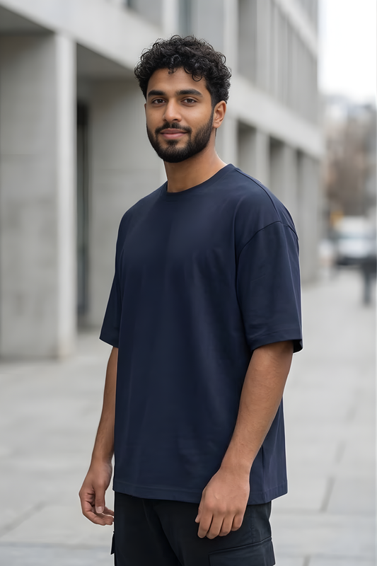 Midnight Tide Navy Blue Oversized T-Shirt