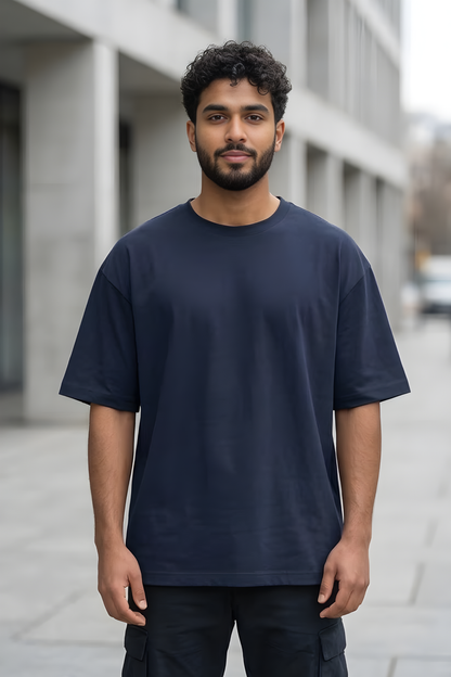 Midnight Tide Navy Blue Oversized T-Shirt