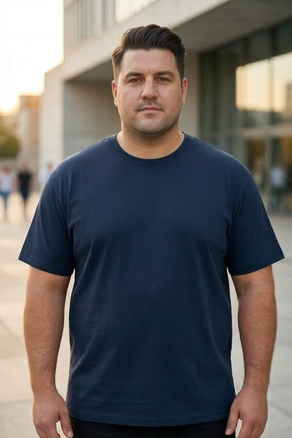 Midnight Tide Navy Blue Plus Size T-Shirt