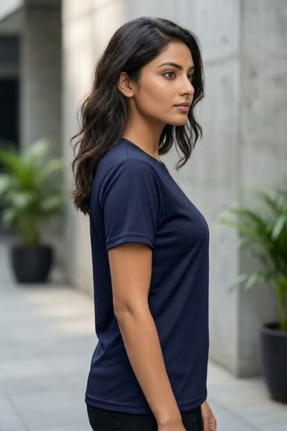 Midnight Tide Navy Blue Women's T-Shirt