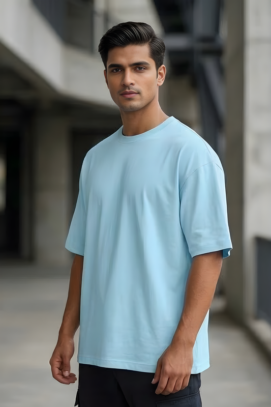 Morning Mist Baby Blue Oversized T-Shirt
