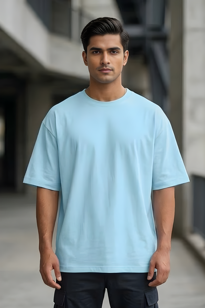 Morning Mist Baby Blue Oversized T-Shirt