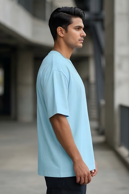Morning Mist Baby Blue Oversized T-Shirt
