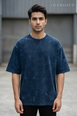 Navy Blue Acid Wash Tee