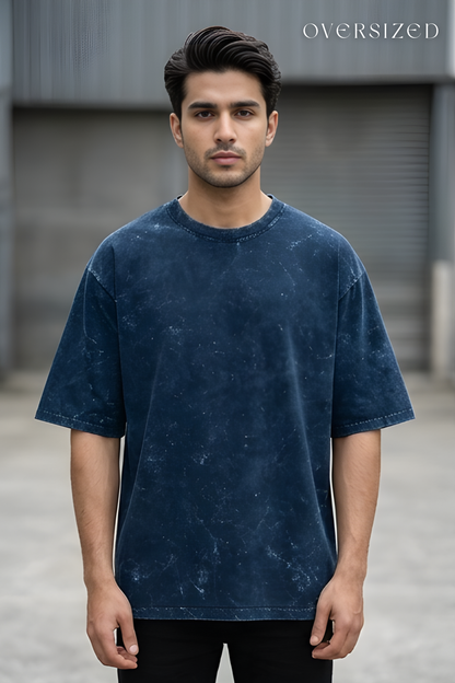 Navy Blue Acid Wash Tee