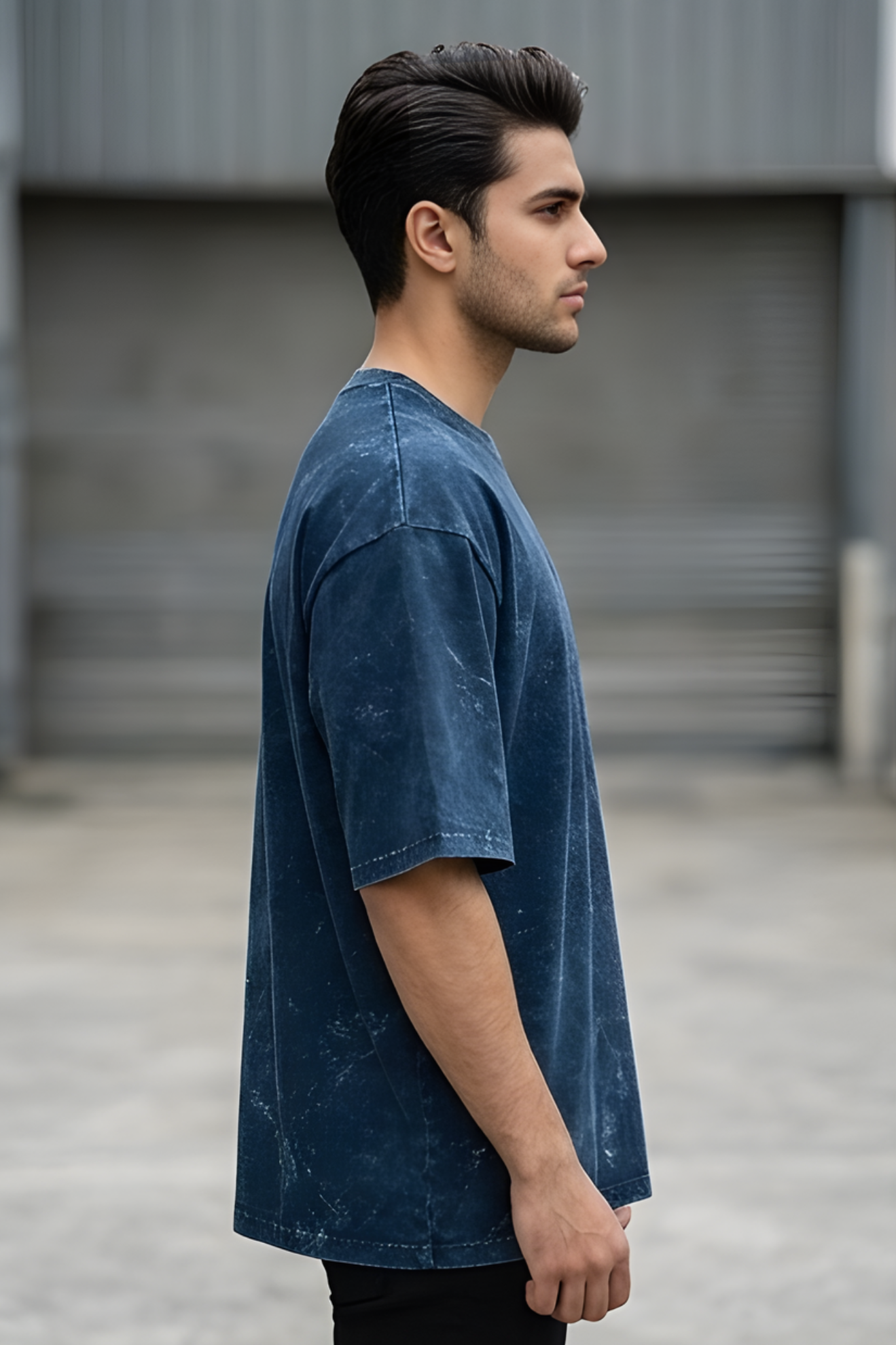 Navy Blue Acid Wash Tee