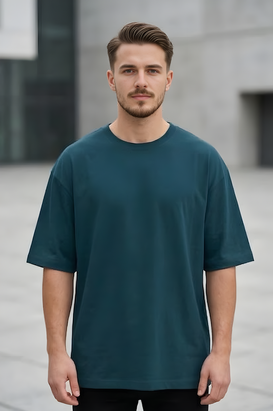 Ocean Depth Petrol Blue Oversized T-Shirt