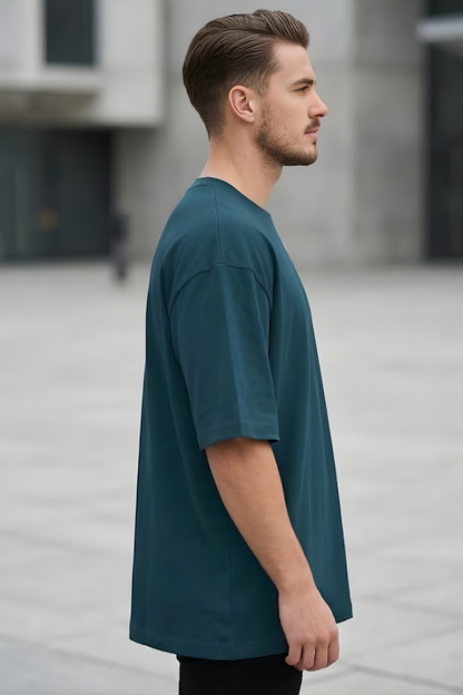 Ocean Depth Petrol Blue Oversized T-Shirt