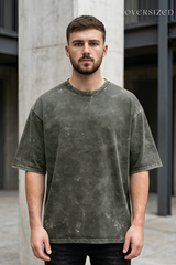 Olive Green Acid Wash Tee