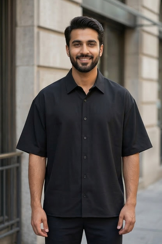 Onyx Shadow Black Oversized Shirt