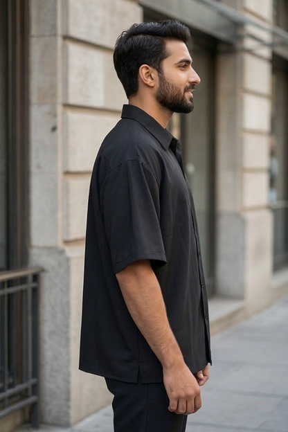Onyx Shadow Black Oversized Shirt