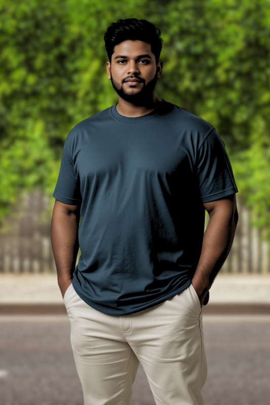 Ocean Depth Petrol Blue Plus Size T-Shirt