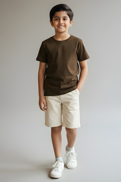 Brewed Earth Coffee Brown Kids T-Shirt