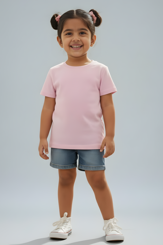 Blush Breeze Baby Pink Kids T-Shirt
