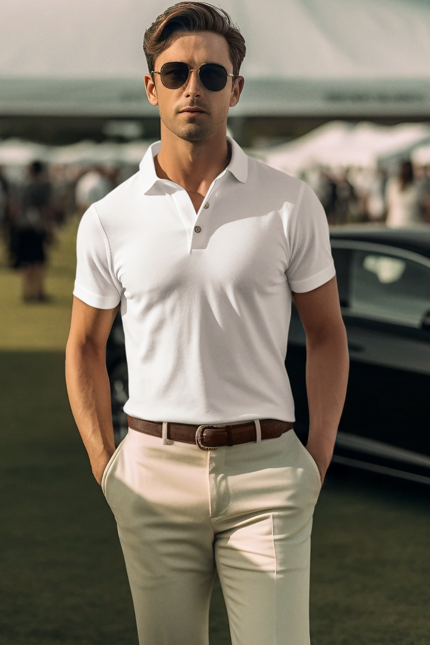Pure Wave White Polo - The Khoj Store