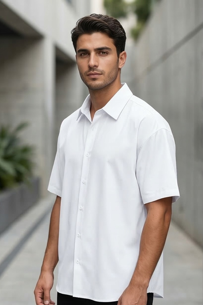 Pure Horizon White Oversized Shirt