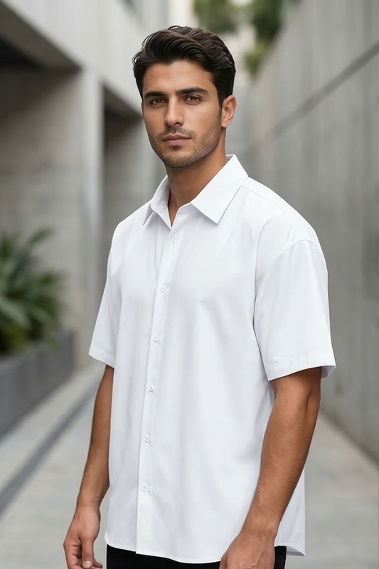 Pure Horizon White Oversized Shirt