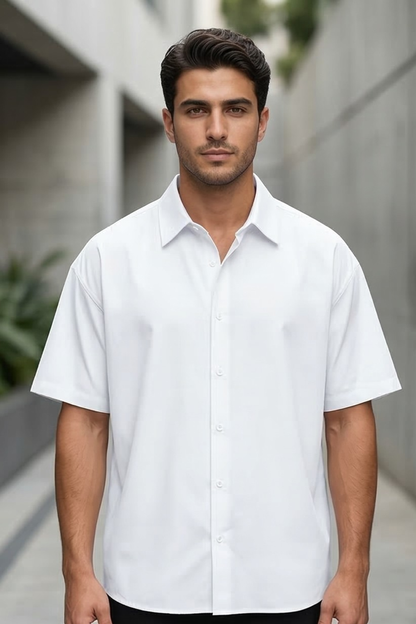 Pure Horizon White Oversized Shirt