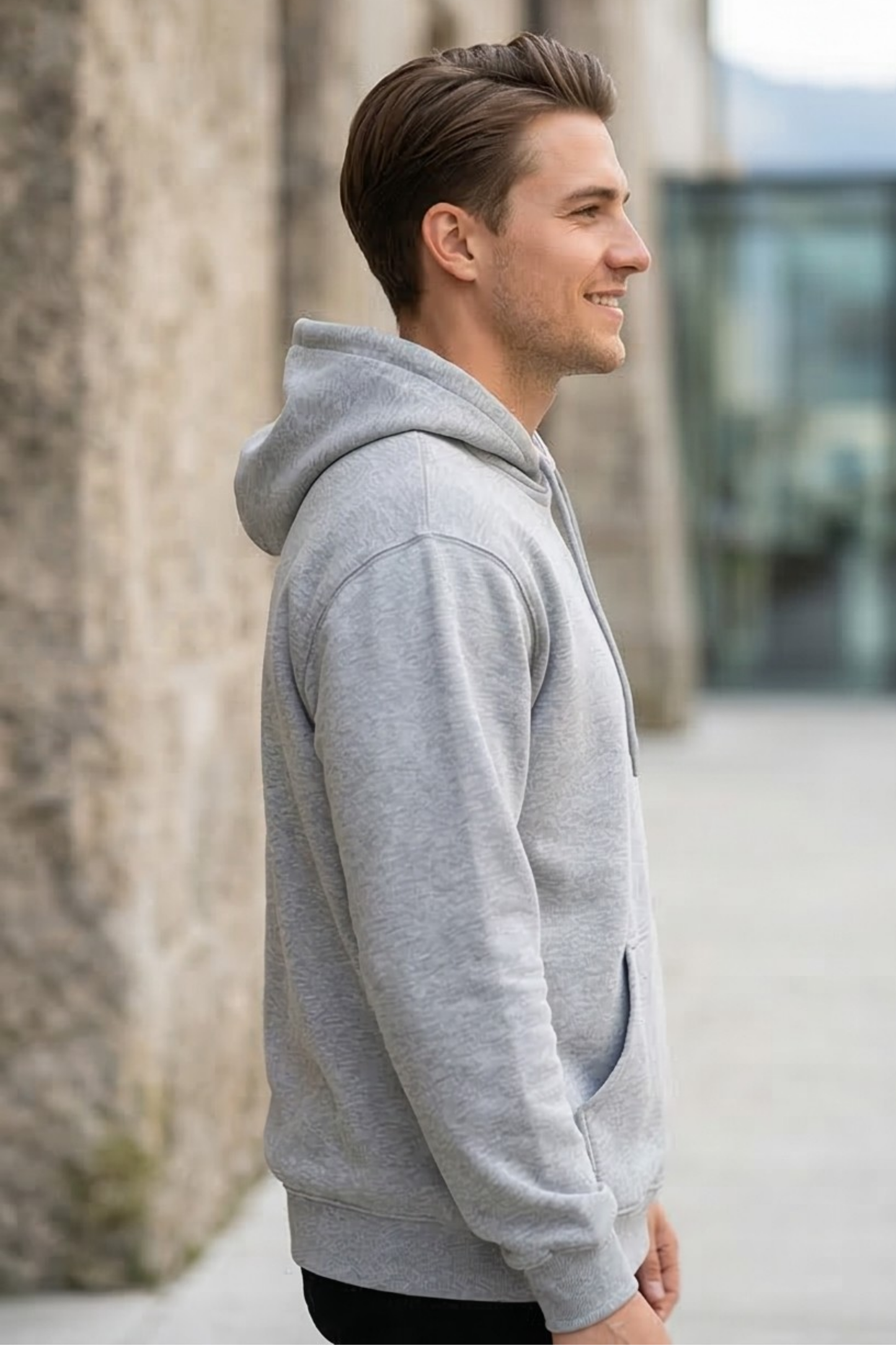 Silver Dune Grey Melange Hoodie