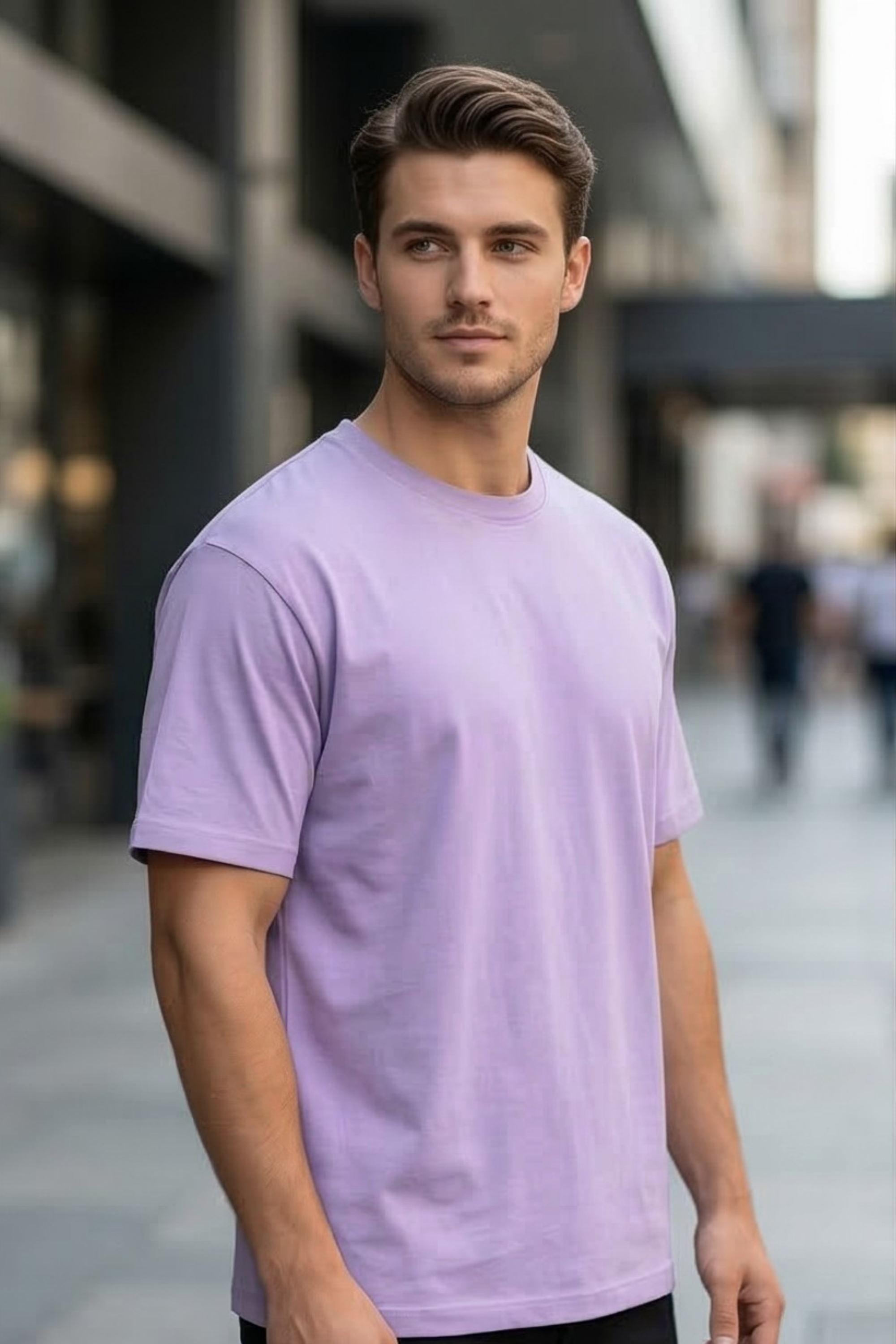 Twilight Mist Lavender T-Shirt – Premium Solid Tee | The Khoj Store